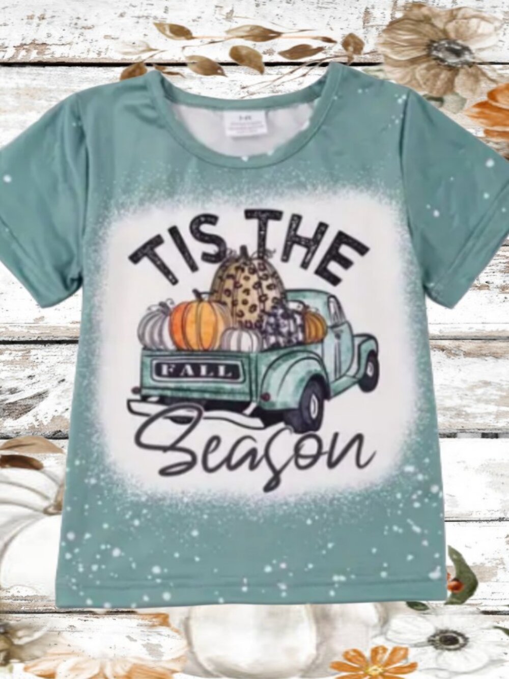 Fall, Thanksgiving Girls Shirt 7-8Y, rustic, truck, pumpkins